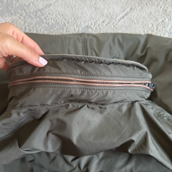 Polo Ralph Lauren Olive Green Jacket brown Leather accents hood casual large - Picture 11 of 13